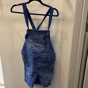 Free people navy short overalls